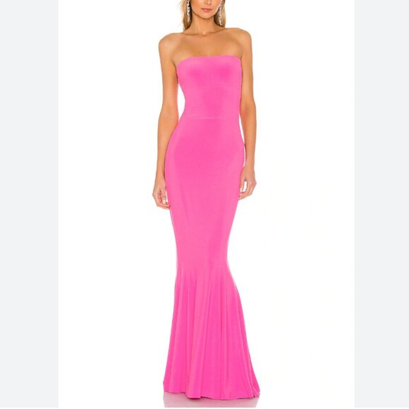 NWT Norma Kamali x REVOLVE Strapless Fishtail Gown in Orchid Pink - Picture 1 of 7